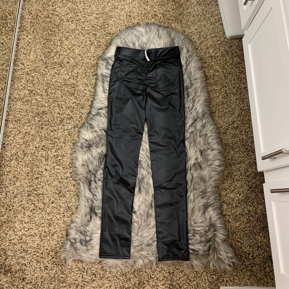Faux leather pants
